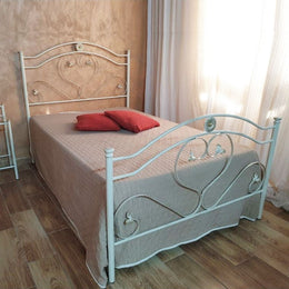 Single bed and a half wrought iron footboard Ivory Gold GINESTRA 130x202x h131.5 cm