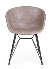 Warhol vintage beige leatherette chair 59 x 54.5 x 80 cm