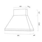 BISTROT extractor hood in burnished stainless steel 90 cm