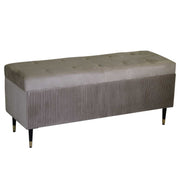 Rectangular beige velvet bench cm115x40h45