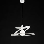 Suspension chandelier in white iron laser cut one light diameter 40x h18 cm