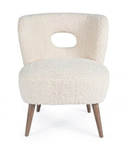 Cortina vintage wood and fabric armchair