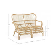 CLARITA two seater rattan outdoor sofa 119x83x h87 cm