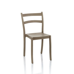 Samara Chair in Tortora Polypropylene with 2 Horizontal Bands Backrest