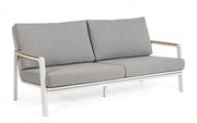 2-3 seater aluminum sofa with white Jalisco cushions
