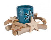 2x Idyllic Blue C Pillar Candle