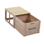 Wooden box with rectangular drawer 39 x 50 x h 29.5 cm