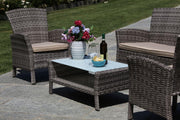 Amalia gray poly rattan lounge with cushions