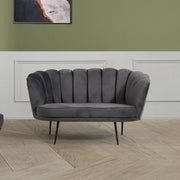 Two seater sofa in Smoke Gray shell fabric OREL 135x76,5x h79 cm
