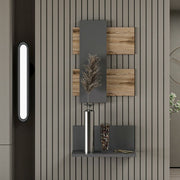 Composition Belita anthracite walnut wall shelves