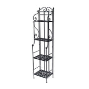 Jessica black metal shelf 4p narrow cm 35x 29 x h158