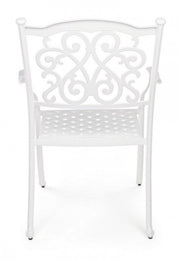 Ivrea white outdoor chair with armrest
