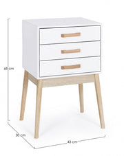 ORDINARY white chest of drawers 3 drawers 68h cm