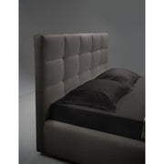 Napoli double bed in dove gray fabric with container