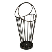 Round dark bronze metal umbrella stand cm32x30h52-70