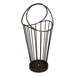 Round dark bronze metal umbrella stand cm32x30h52-70