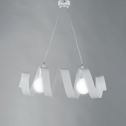 Modern hanging chandelier in iron two lights White 54x h20 cm