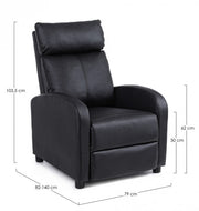 Desirè black leatherette reclining armchair