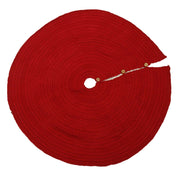 Base cover in red tree knit fabric cm ø112h0,5