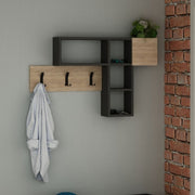 Game anthracite and oak wall coat hanger 99.5x15xh61 cm