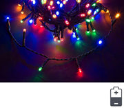 12x 96L Multi 5mm Green Wire Christmas Lights