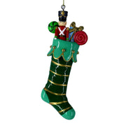 Resin stocking with green gifts cm6x4x16