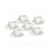 White porcelain coffee cup with saucer GOLF set of 6