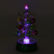 Green glass tree with spheres cm12x10h19