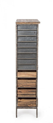 OFFICINA chest of drawers in steel and wood 132.5h cm