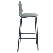 Modern and Comfortable Grey Faux Leather Stool with Black Legs