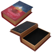 Faux leather book box with rectangular led cm29x20h8