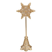 Snowflake gold metal candle holder 1p cm15x12h39