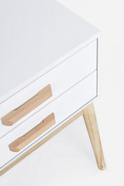 ORDINARY white chest of drawers 2 drawers 58h cm