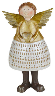 Medium gold angel with heart nbu-0202 height cm. 21