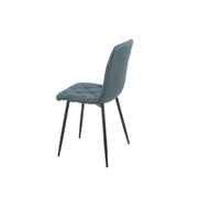 Blue Upholstered Okar Chair with Diamond Stitching