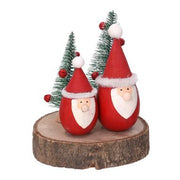 Wooden reindeer on natural trunk 14x11,5h10,5 cm