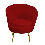 Strawberry red tulip velvet armchair cm73x72h77