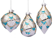 Luxury Silver Assorted Set of 12 Pendulum Decorations