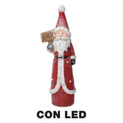 Santa Claus resin red led cm19x14h55,5