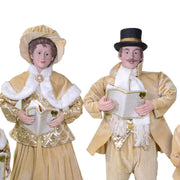 Gold fabric singers family set 4pcs cm34x22h95