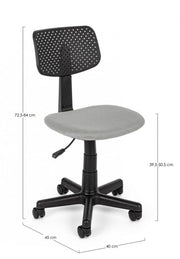 Bedroom office chair with gray adjustable wheels