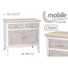 Sideboard console shabby style white beige charm cm 86 x 40 x 87 h