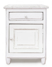 Colette 1 door 1 drawer white wooden bedside table 50 x 40 x 65 cm