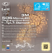 LIME CLIMBER Branch Brown 504 MicroLED FlashLED 4m+300cm Christmas Lights