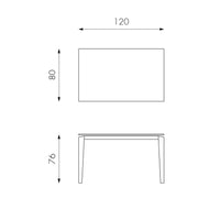 Extendable table with ceramic top 120/170x80 cm