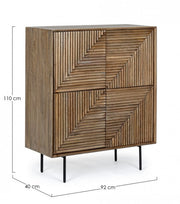 Darsey 4-door cabinet in melamine wood