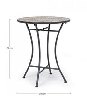 NAXOS steel table with ceramic top 60d cm