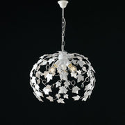 Shabby iron chandelier White strass three lights 50x h45 cm ivy