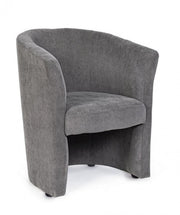 Armchair in wood and Anthracite fabric BELIZE 64,5x63x h76 cm