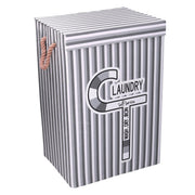 Gray laundry basket with lid cm40x30h60